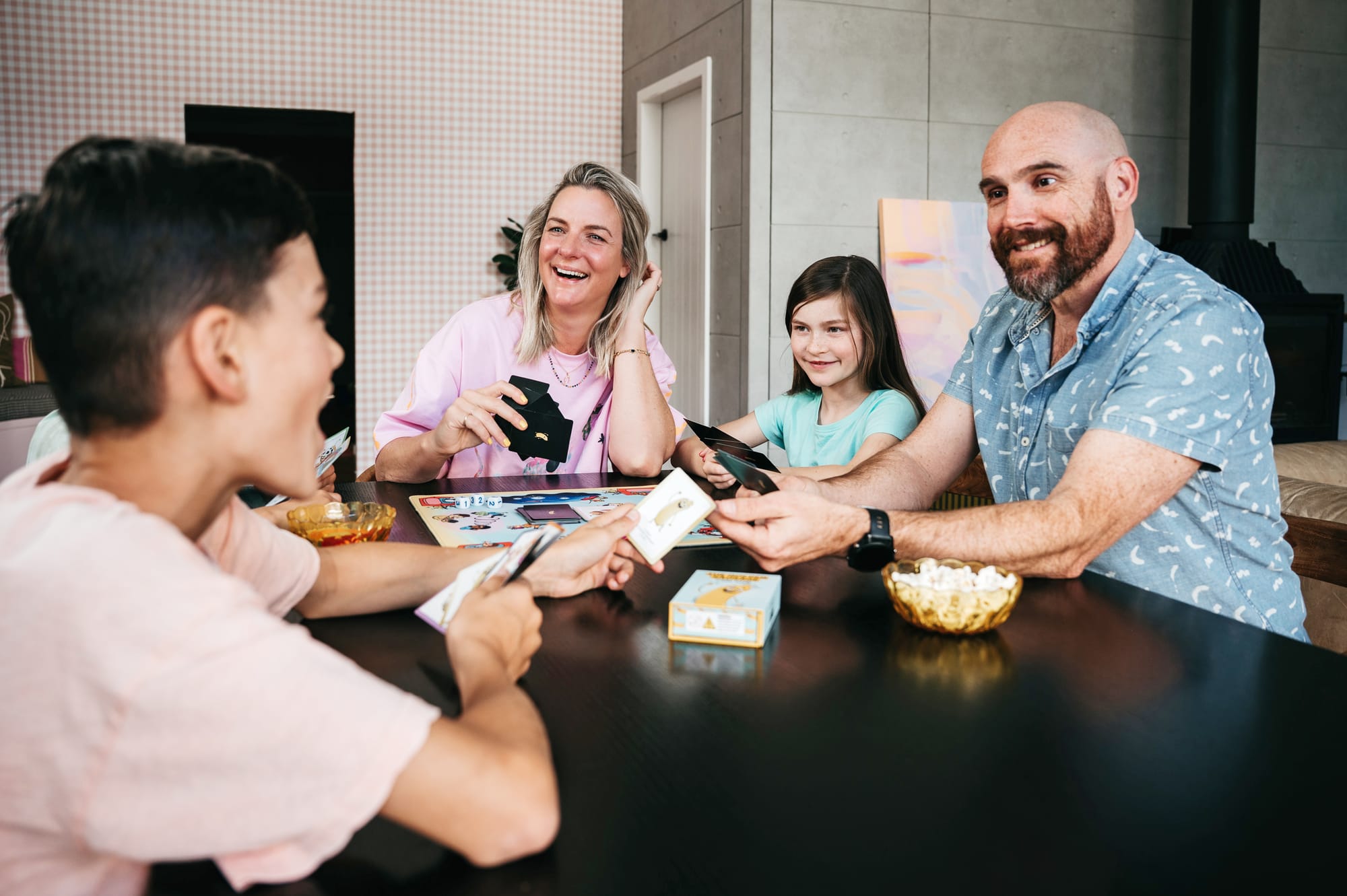 Family roll dice on card game invention 
												post image
