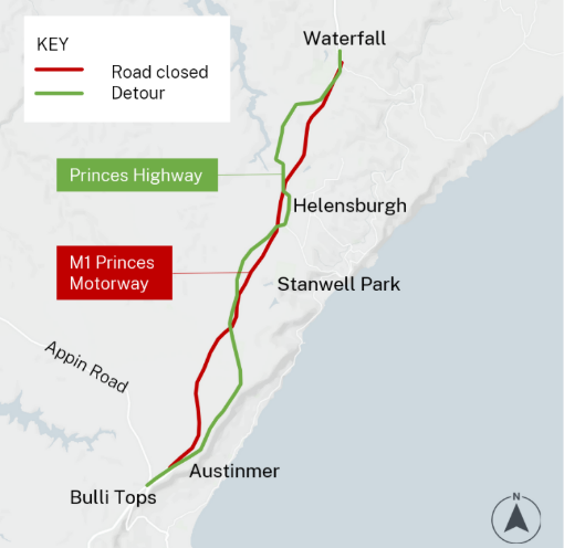 Night closures on the M1 Princes Motorway from Waterfall to Bulli Tops 
												post image