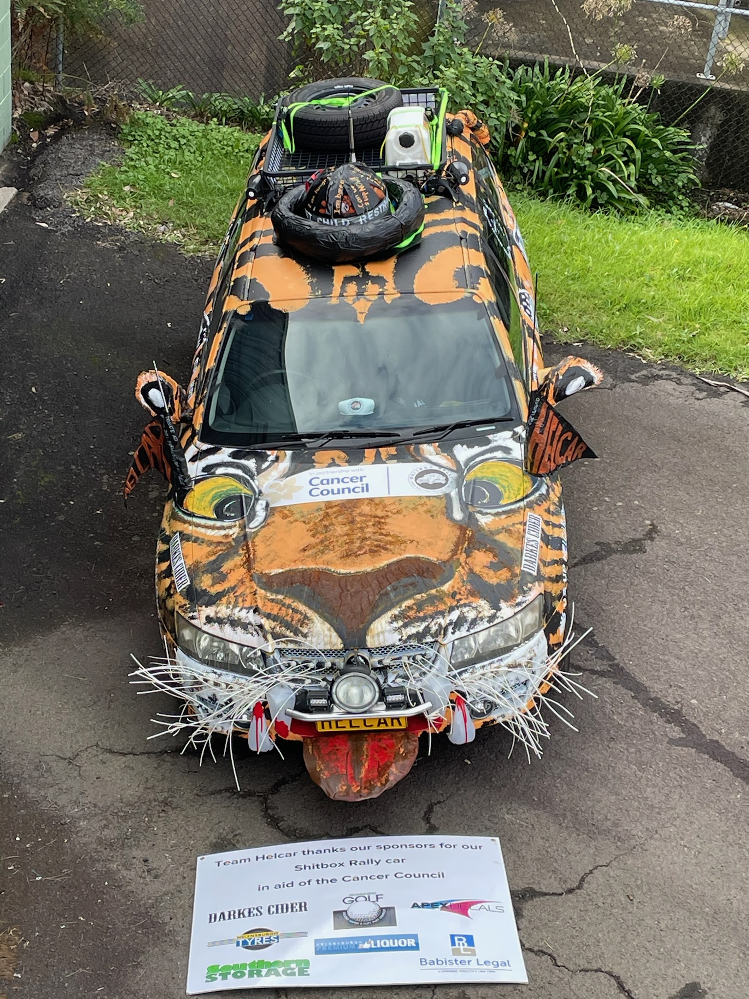 Team HELNO ready the rally car