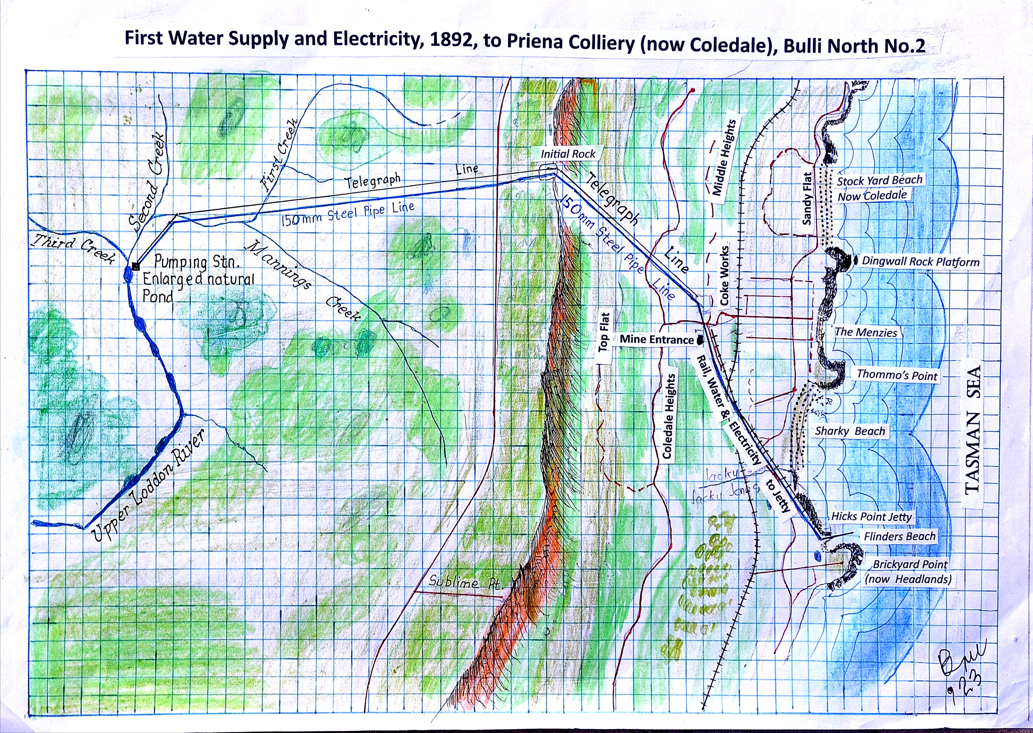 How water came to Coledale: a history with hand-drawn maps