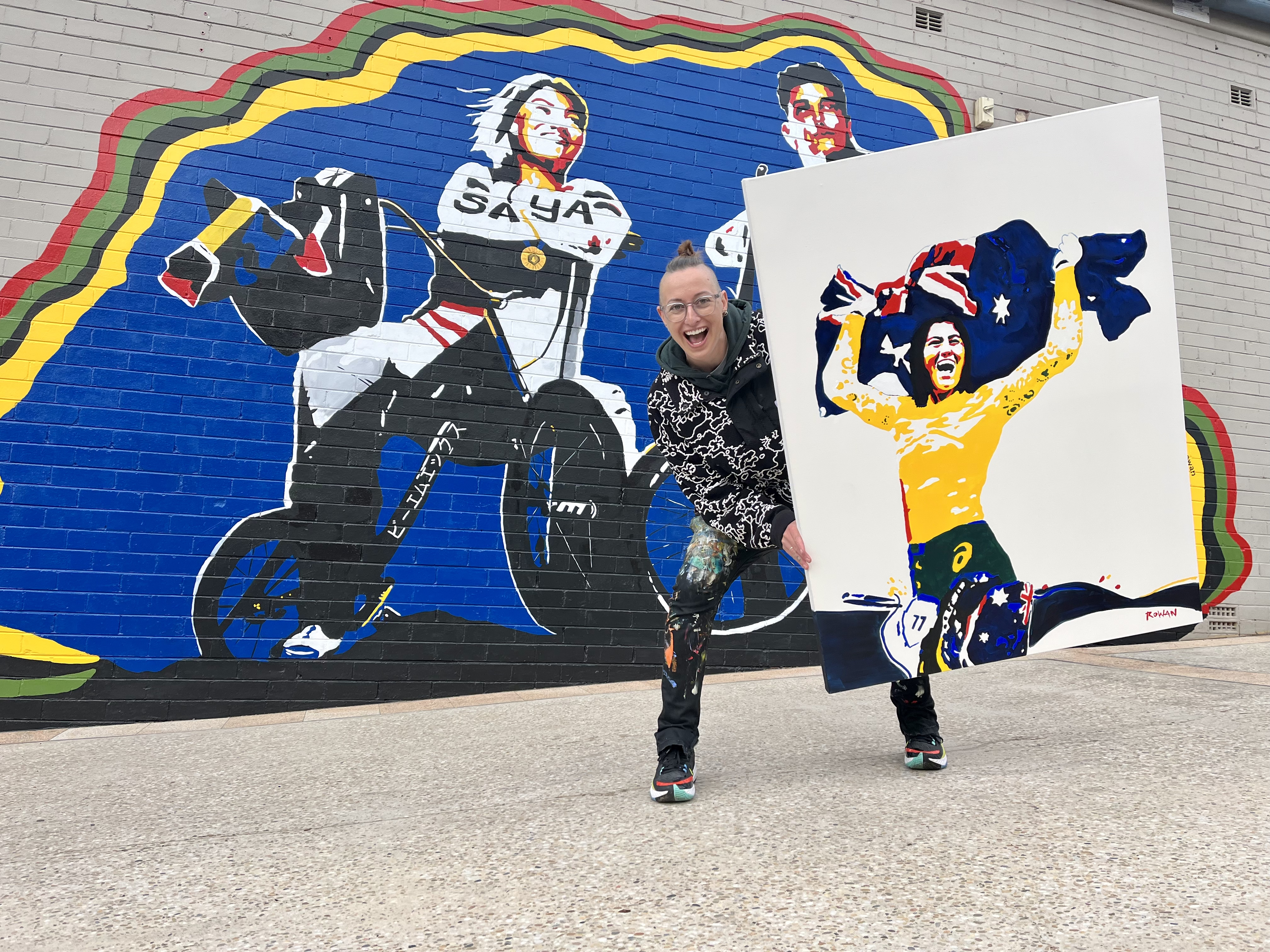Mural maker inspired by Saya and Kai Sakakibara's BMX story