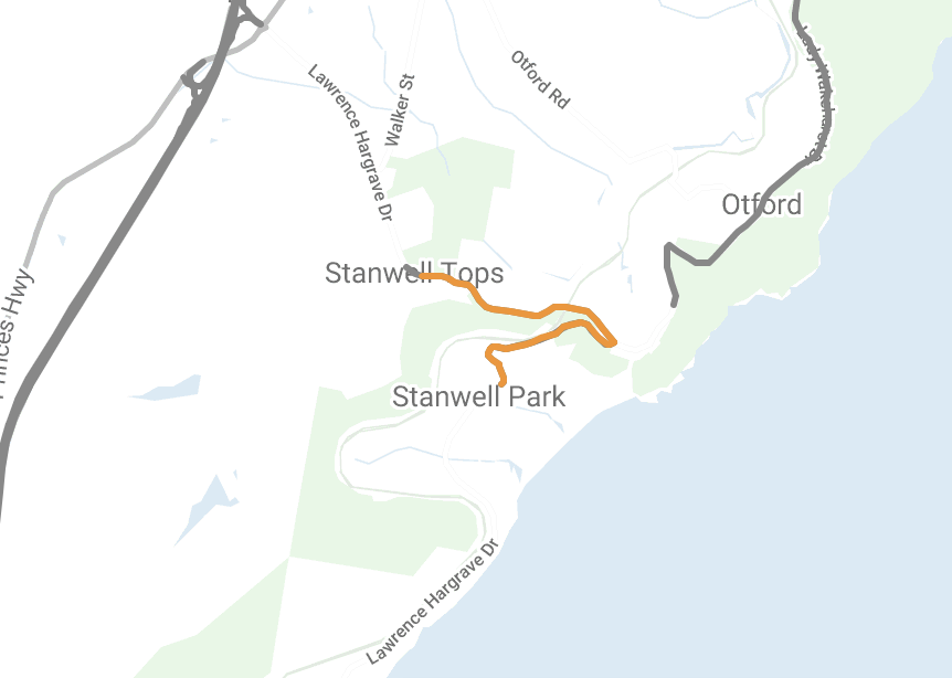 Night closure on Lawrence Hargrave Drive at Stanwell Tops