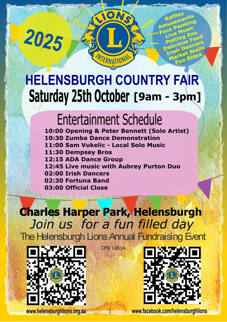 Helensburgh Lions invite everyone to enjoy the fun of the Country Fair  post image