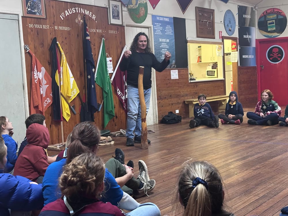 Clarence Slockee leads 1st Austinmer Scout Troop in Aboriginal cultural experience post image