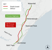 Night closures on the M1 Princes Motorway from Waterfall to Bulli Tops post image