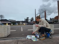 Plein air artist captures industrial landscape post image